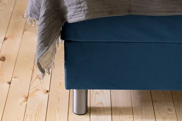 Ella Sengepakke 90x200 cm Pikeret Gavl - Mørkeblå / velour - Møbler - Senge - Komplet sengepakke