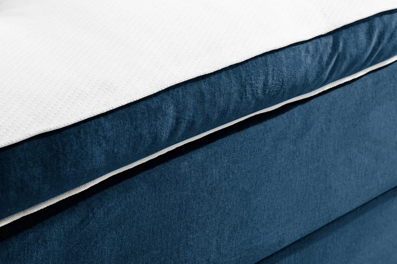 Ella Sengepakke 90x200 cm Pikeret Gavl - Mørkeblå / velour - Møbler - Senge - Komplet sengepakke