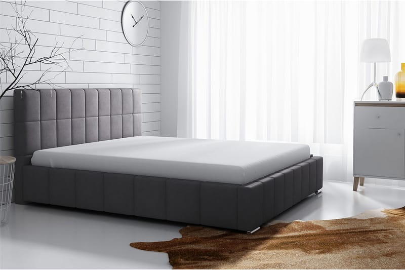 Elverum seng 140x200 - lyserød - Sengeramme & sengestel