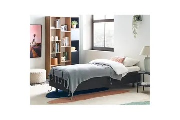 Enkelsäng Beliani Duke Beige-Svart Grey - Møbler - Senge - Enkeltsenge