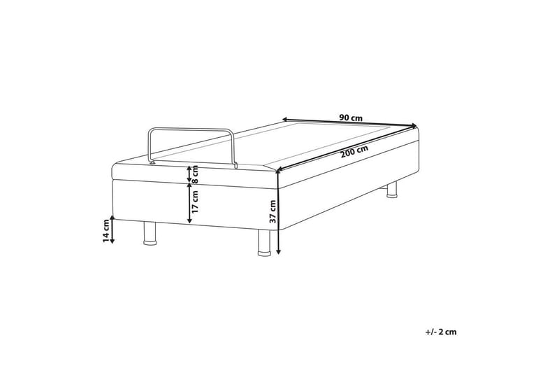 Enkelsäng Beliani Duke II Ljusbeige, 90x200 cm Beige - Møbler - Senge - Enkeltsenge