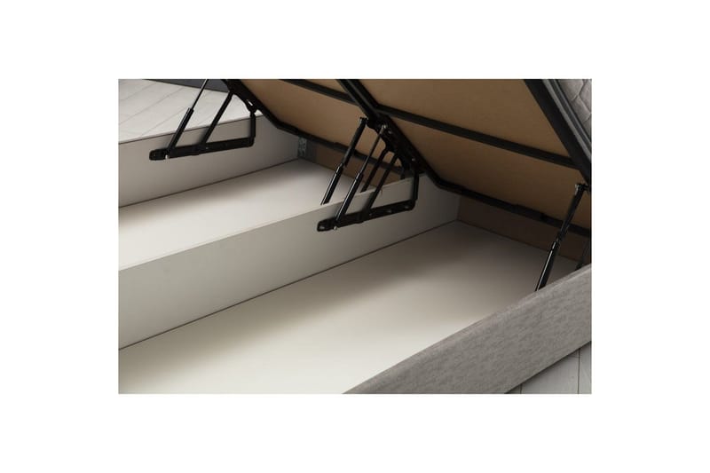 Enkeltmadras, base og hovedgærde Sonyi Sæt Lysegrå - 90 x 114 x 190 cm - Møbler - Senge - Sengeramme & sengestel