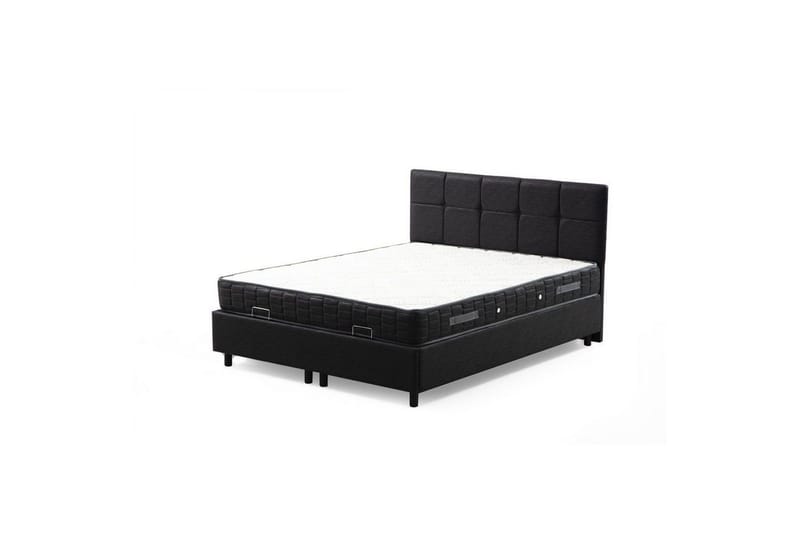 Enkeltmadras, base og hovedgærde Sudalmuni Sæt Antracit, 120 x 114 x 200 cm