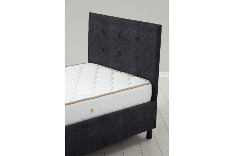 Enkeltmadras, base og hovedgærde Pilode Sæt Antracit - 120 x 107 x 204 cm - Møbler - Senge - Sengeramme & sengestel