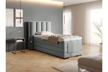 Banti Justerbar Kontinentalseng 90x200 cm - Grå - Møbler - Senge - Enkeltsenge