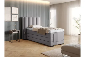Banti Justerbar Kontinentalseng 90x200 cm - Grå - Møbler - Senge - Enkeltsenge