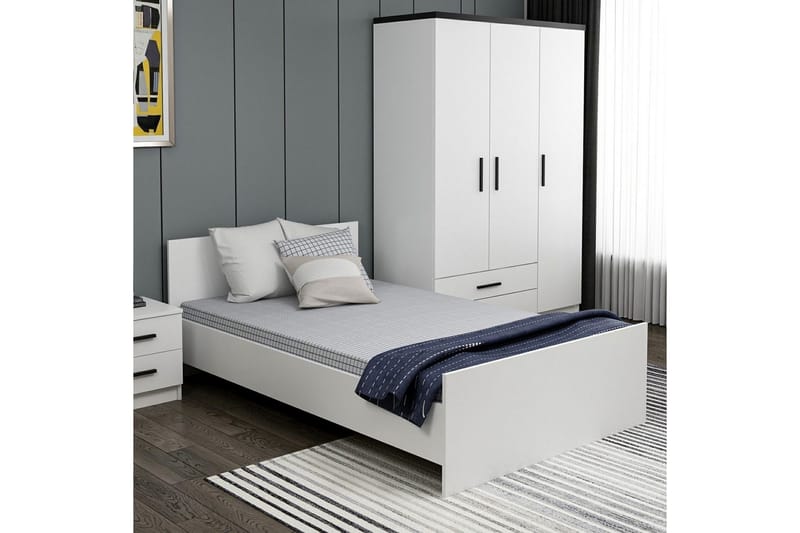 Enkeltseng Fruitland Sengramme Hvid - 125 x 72 x 204 cm - Møbler - Senge - Sengeramme & sengestel