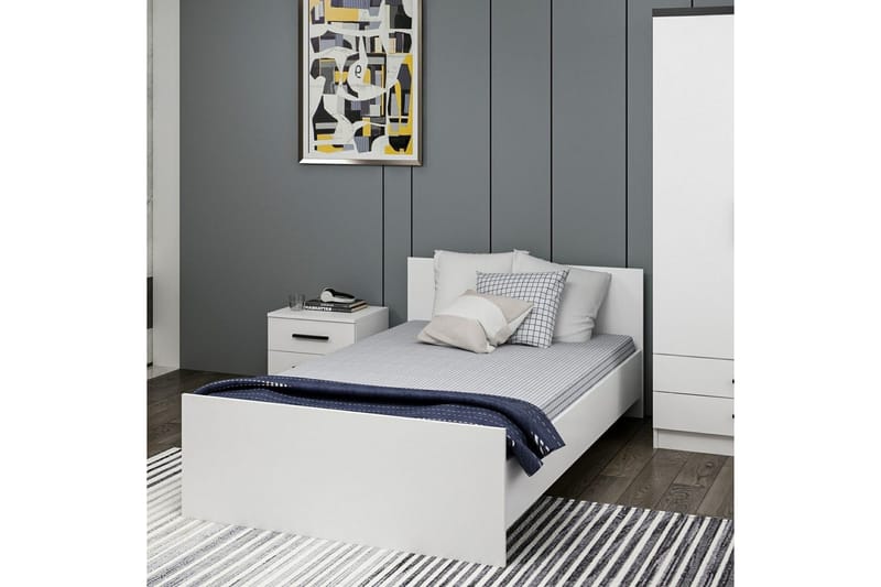 Enkeltseng Fruitland Sengramme Hvid - 125 x 72 x 204 cm - Møbler - Senge - Sengeramme & sengestel