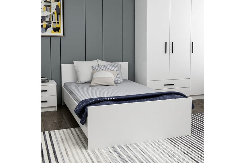 Enkeltseng Fruitland Sengramme Hvid - 125 x 72 x 204 cm - Møbler - Senge - Sengeramme & sengestel