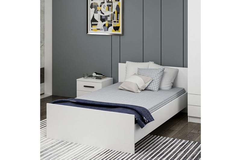 Enkeltseng Fruitland Sengramme Hvid - 125 x 72 x 204 cm - Møbler - Senge - Sengeramme & sengestel