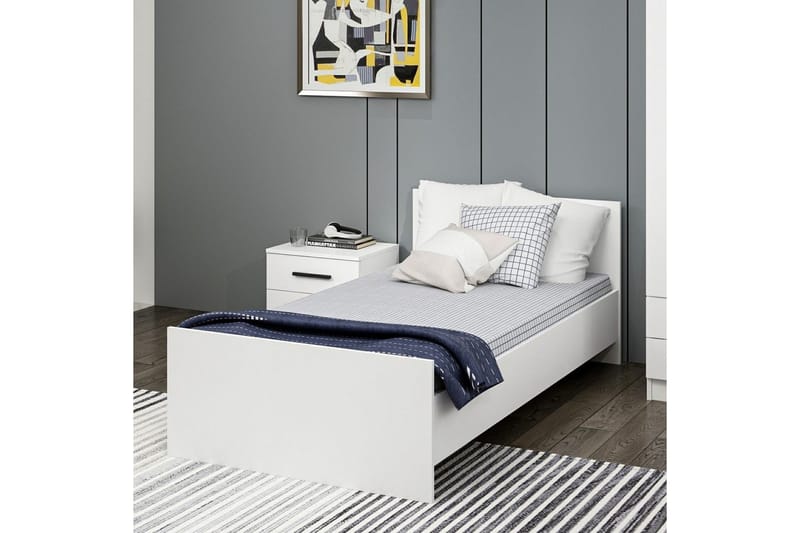 Enkeltseng Fruitland Sengramme Hvid - 95 x 72 x 194 cm - Møbler - Senge - Sengeramme & sengestel