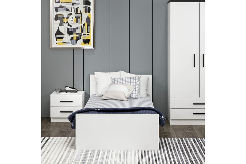 Enkeltseng Fruitland Sengramme Hvid - 95 x 72 x 194 cm - Møbler - Senge - Sengeramme & sengestel