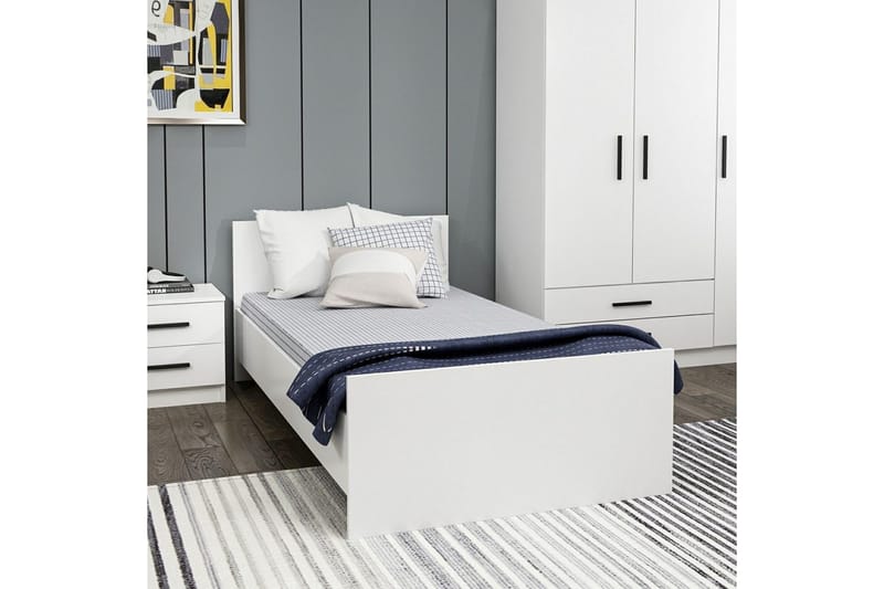 Enkeltseng Fruitland Sengramme Hvid - 95 x 72 x 194 cm - Møbler - Senge - Sengeramme & sengestel