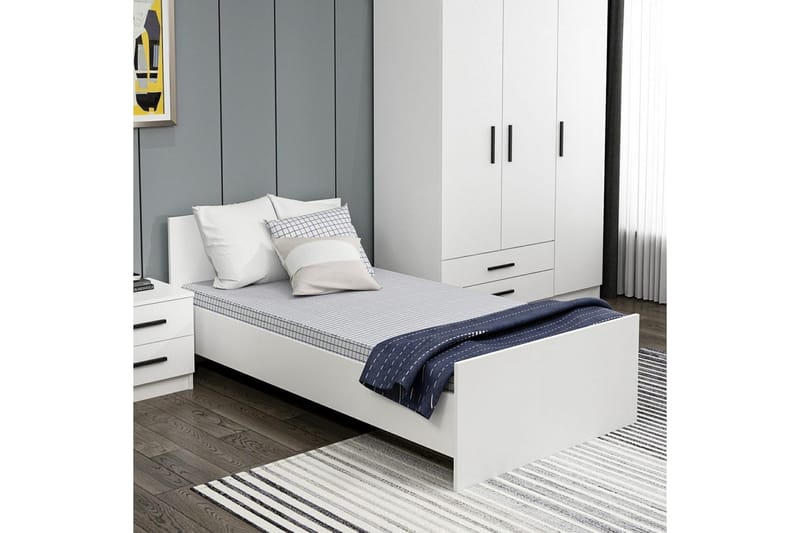 Enkeltseng Fruitland Sengramme Hvid - 95 x 72 x 194 cm - Møbler - Senge - Sengeramme & sengestel