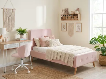 Enkeltseng Rennes - Pastelrosa - Møbler - Senge - Sengeramme & sengestel