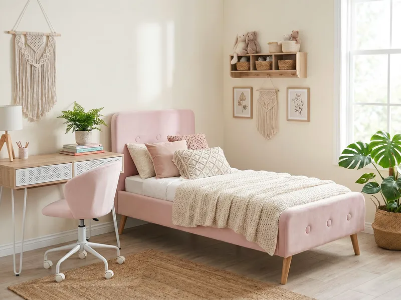 Enkeltseng Rennes - Pastelrosa - Møbler - Senge - Sengeramme & sengestel