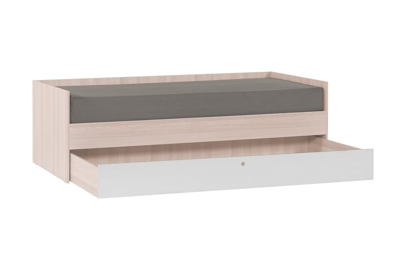Spot Seng med Opbevaring 90x200 cm Træ/Natur/Hvid - VOX - Møbler - Senge - Boxmadras & boxseng
