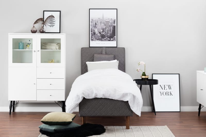 Sundborn boksseng 80x200 middel/hård Latex - Grå - Møbler - Senge - Enkeltsenge