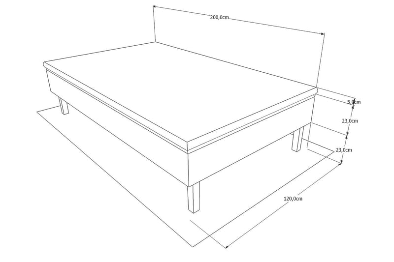 Viken Bas Rammel 120x200cm - Grå, Konade Ekben - Møbler - Senge - Enkeltsenge