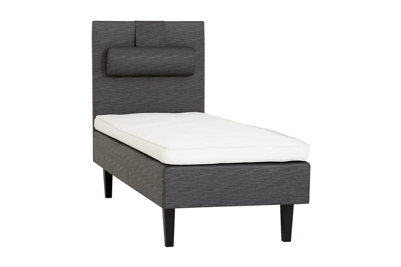 Viken Bas Rammel 80x200cm, Grå, Konade sorte ben