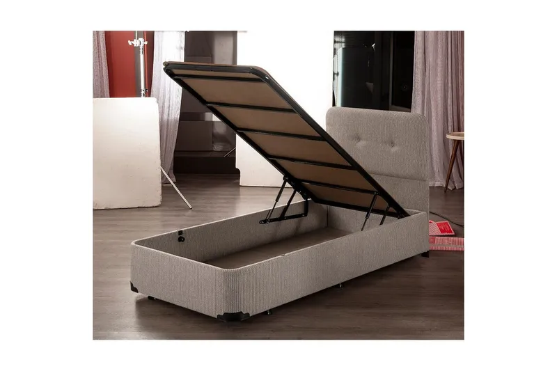 Enkeltsengestel Dasina Enkel Beige - 90 x 200 cm - Møbler - Senge - Sengeramme & sengestel