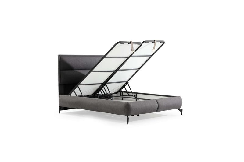 Enkeltsengestel og hovedgærde Mørk Grå - 100 x 41 x 200 cm - Møbler - Senge - Sengeramme & sengestel