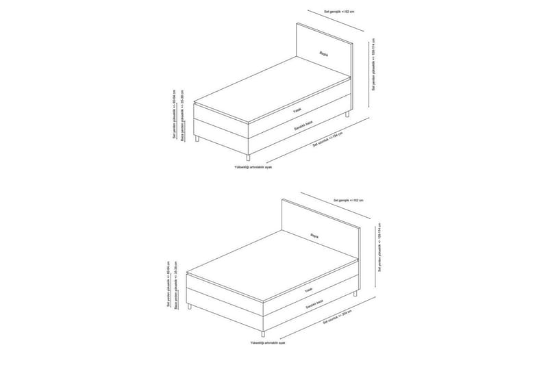 Enkeltsengestel og hovedgærde Selora Brun - 120 x 110 x 200 cm - Møbler - Senge - Sengeramme & sengestel