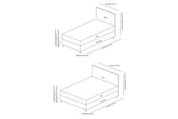 Enkeltsengestel og hovedgærde Sudamal Brun - 120 x 110 x 200 cm - Møbler - Senge - Sengeramme & sengestel