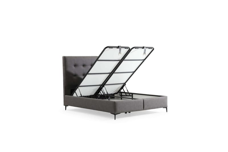 Evara Frame Seng 100x200 cm - Grå - Møbler - Senge - Boxmadras & boxseng