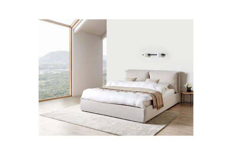 Förvaringssäng Beige 160x200 - Møbler - Senge - Sengeramme & sengestel