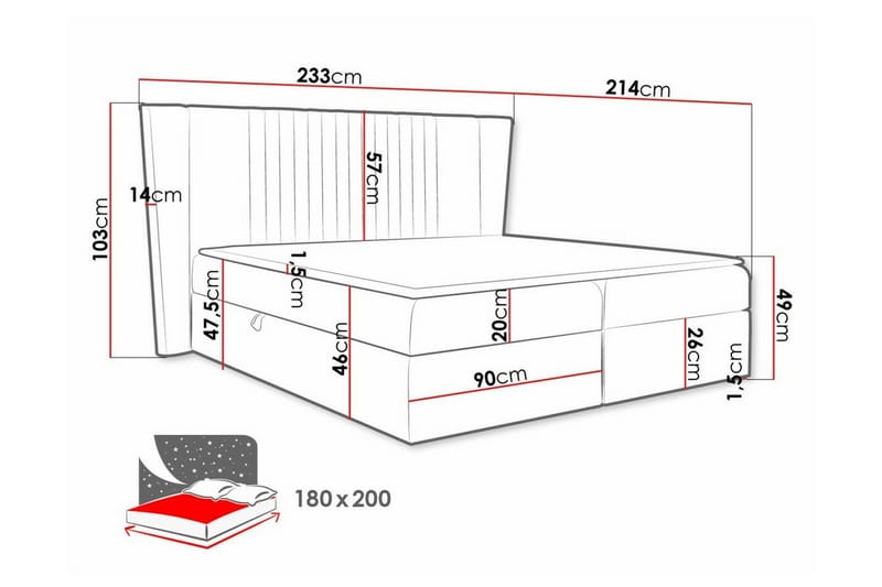 Boisdale Kontinentalseng 180x200 cm - Grøn - Kontinentalsenge - Familieseng