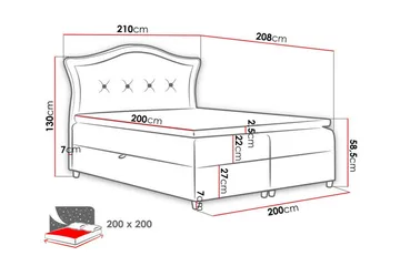 Boisdale Kontinentalseng 200x200 cm - Møbler - Senge - Familieseng