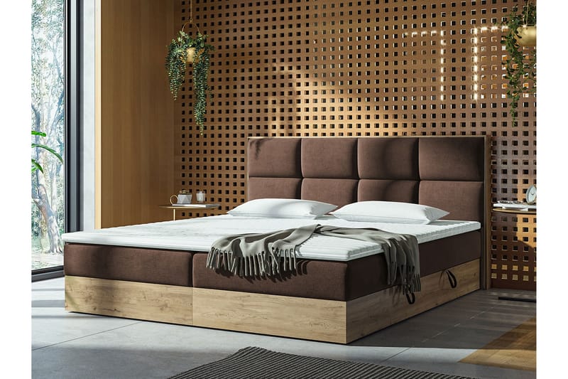 Kontinentalseng EUPHORIA 140x200 - Brun - Møbler - Senge - Familieseng