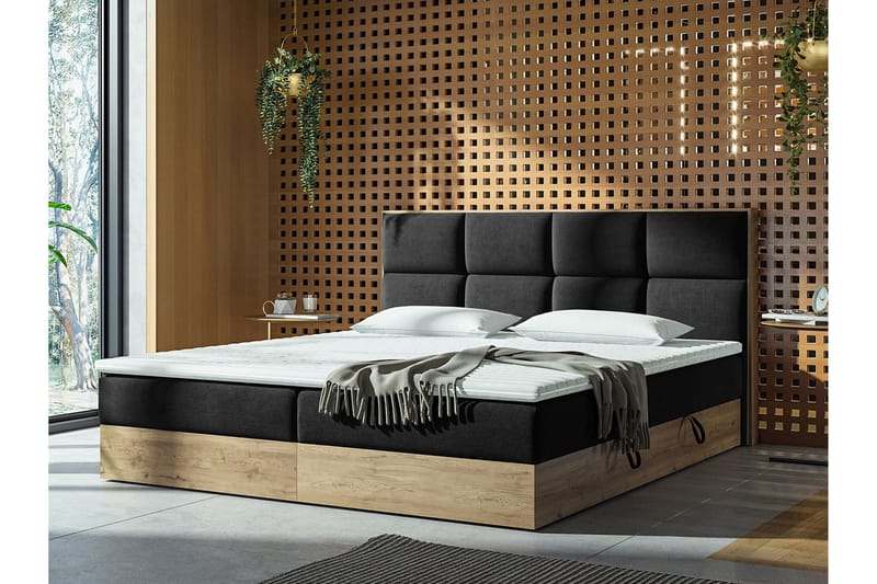 Kontinentalseng EUPHORIA 160x200 - Sort - Møbler - Senge - Familieseng