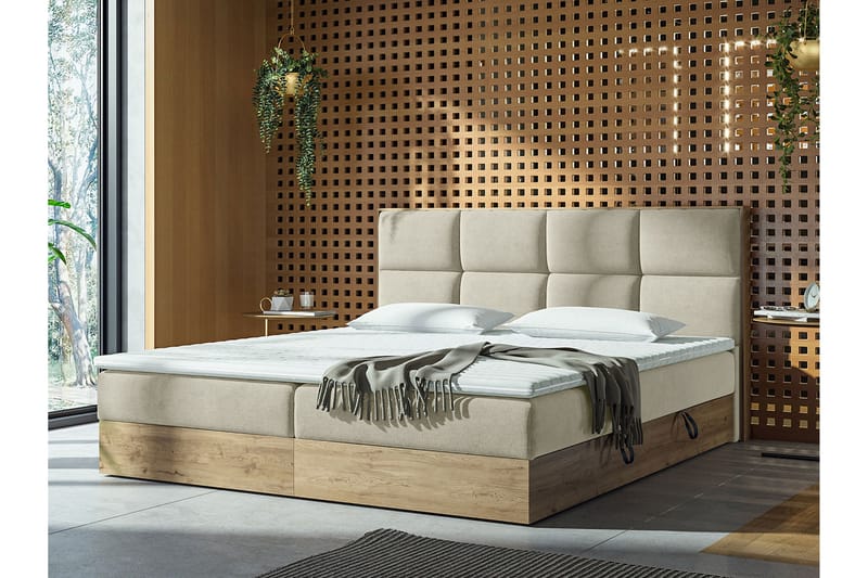 Kontinentalseng EUPHORIA 180x200 - Beige - Møbler - Senge - Familieseng