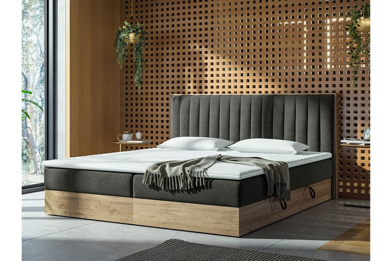 Kontinentalseng HARMONY 140x200 - Grå - Møbler - Senge - Familieseng