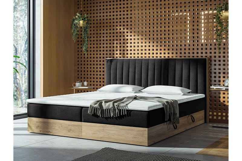 Kontinentalseng HARMONY 160x200 - Sort - Møbler - Senge - Familieseng