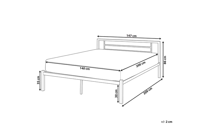 Farrell Sengeramme 140x200 cm - Hvid - Møbler - Senge - Sengeramme & sengestel