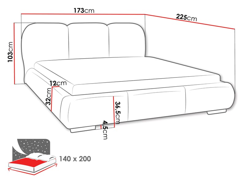 Fito sengeramme med opbevaring 140x200 cm - Mørkegrå - Møbler - Senge - Sengeramme & sengestel