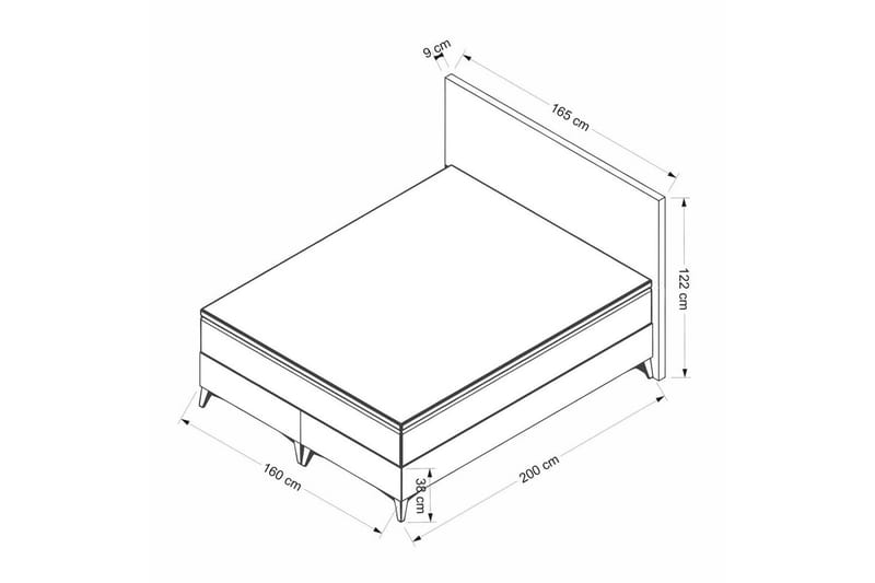 Flona Seng Pakke Ramme Seng 160x200 cm - Mørkegrå - Møbler - Senge - Komplet sengepakke
