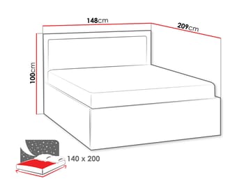 Fonti Sengeramme 140x200 cm med opbevaring og løftefunktion - Brun|sort - Møbler - Senge - Sengeramme & sengestel