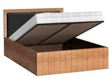 Fonti Sengeramme 140x200 cm med opbevaring og løftefunktion - Brun|sort - Møbler - Senge - Sengeramme & sengestel