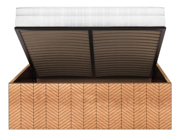 Fonti Sengeramme 140x200 cm med opbevaring og løftefunktion - Brun|sort - Møbler - Senge - Sengeramme & sengestel