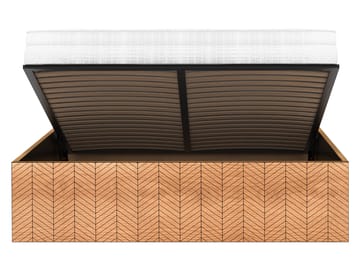 Fonti Sengeramme 160x200 cm med opbevaring og løftefunktion - Brun|sort - Møbler - Senge - Sengeramme & sengestel