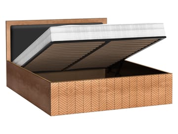 Fonti Sengeramme 160x200 cm med opbevaring og løftefunktion - Brun|sort - Møbler - Senge - Sengeramme & sengestel
