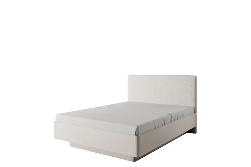 Forba Sengepakke i Træ med Opbevaring og Sengegavl + Topmadras, Beige