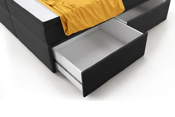 Franco Komplet Sengesæt med Opbevaring LED-belysning 180x200 cm - Grå/Velour - Møbler - Senge - Seng med opbevaring