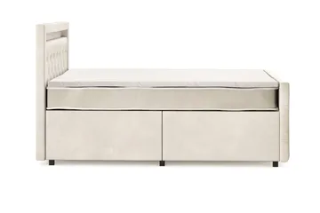 Franco Light komplet sengepakke med opbevaring og LED-belysning 120x200 cm - Beige - Møbler - Senge - Komplet sengepakke