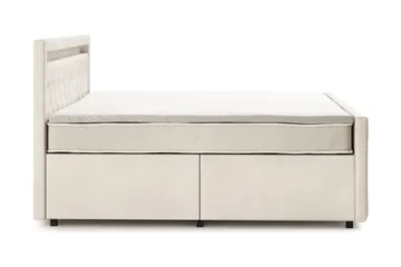 Franco light komplet sengepakke med opbevaring og LED-belysning 180x200 cm - Beige - Møbler - Senge - Komplet sengepakke