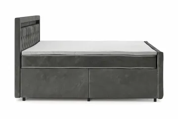 Franco light komplet sengepakke med opbevaring og LED-belysning 180x200 cm - Grå - Møbler - Senge - Komplet sengepakke